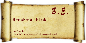 Breckner Elek névjegykártya